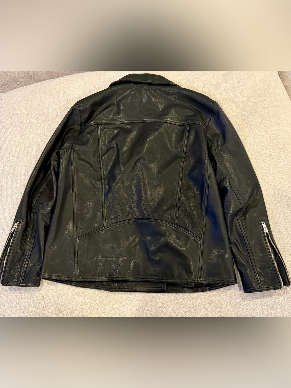 QUINCE “100% Leather Oversized Biker Jacket”
 - Size: M in BLACK - Picture 2 of 11
